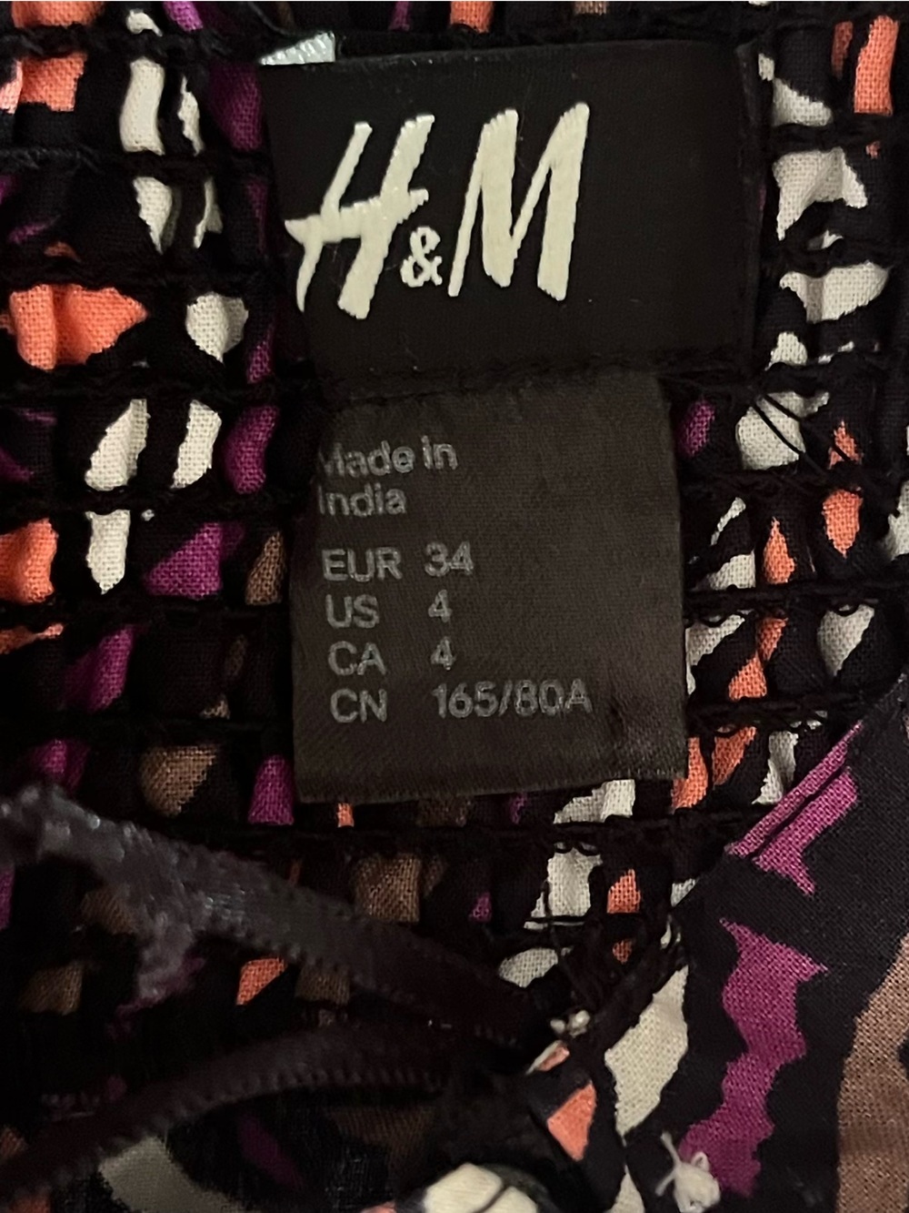 Y2K H&M Divided Halter Mini Dress Purple Geometric Medallion Print Size 4 - Picture 6 of 6